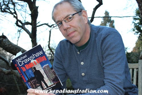 Michael Crawshaw with book